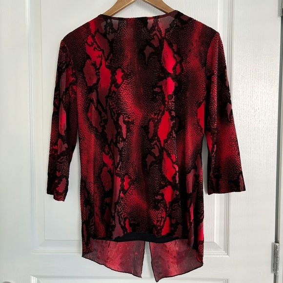 Frank Lyman Burnout Velvet Buckle Front Top Sz 10 - Picture 4 of 6